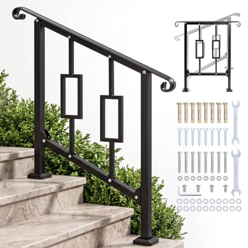 Wrought Iron 2-3 Step Handrail: $93.49