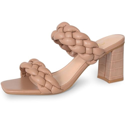 Athlefit Women's Braided Square Toe Heeled Sandals: $27.99 Athlefit Women's Braided Square Toe Heeled Sandals: $27.99