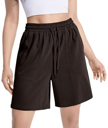 Women's High-Waisted Cotton Bermuda Athletic Shorts: $9.98 Women's High-Waisted Cotton Bermuda Athletic Shorts: $9.98