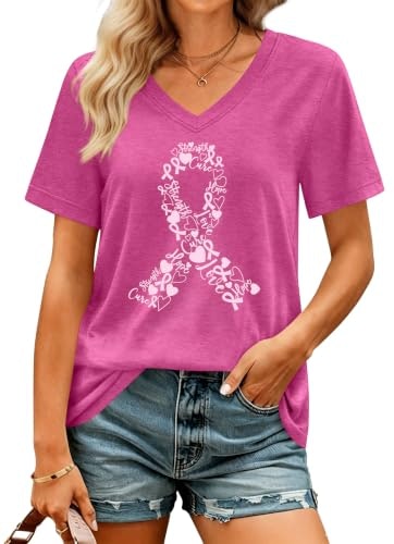 Women's Breast Cancer Awareness Pink Ribbon T-Shirt: $7.99
