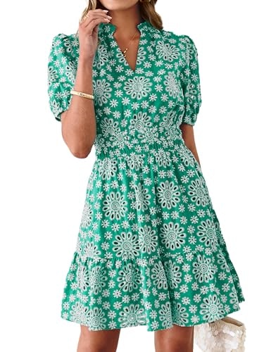 BerryGo Women's Eyelet Embroidery Lace Boho Mini Dress: $42.48
