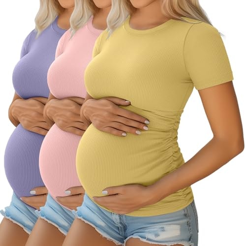 Ficerd Women's Short Sleeve Maternity Shirt 3-Pack: $31.44 Ficerd Women's Short Sleeve Maternity Shirt 3-Pack: $31.44