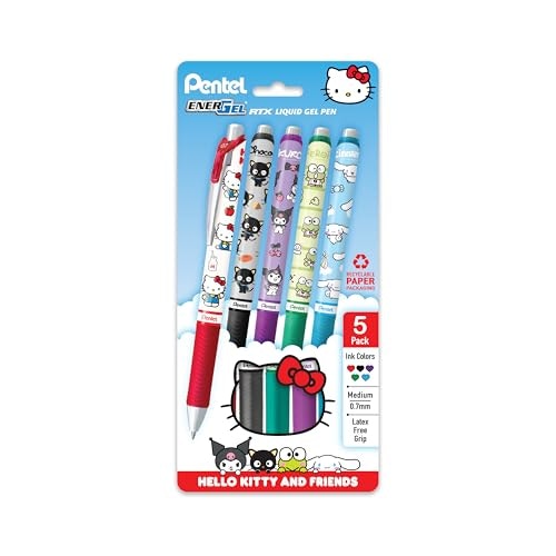 Pentel EnerGel RTX Hello Kitty and Friends 0.7mm Liquid Gel Pen 5-Pack: $16.33