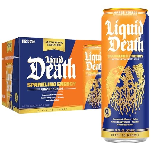 Liquid Death Orange Horror Sparkling Energy Drink 12-Pack: $17.99 Liquid Death Orange Horror Sparkling Energy Drink 12-Pack: $17.99