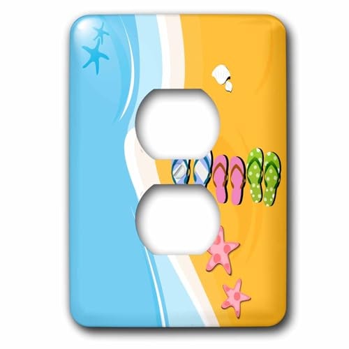 3dRose Blue & Orange Beach Flip Flops & Star 2-Plug Outlet Cover: $15.83 3dRose Blue & Orange Beach Flip Flops & Star 2-Plug Outlet Cover: $15.83