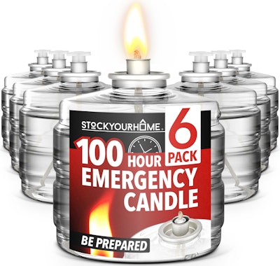 100-Hour Emergency Candles 6-Pack for $21 + free shipping w/ Prime