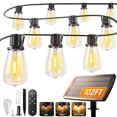 addlon 102-Foot Solar String Lights w/ Remote for $30 + free shipping w/ Prime