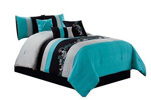 Chezmoi Collection Napa 7-Piece Leaves Scroll Embroidery Comforter Set: $68.05 Chezmoi Collection Napa 7-Piece Leaves Scroll Embroidery Comforter Set: $68.05