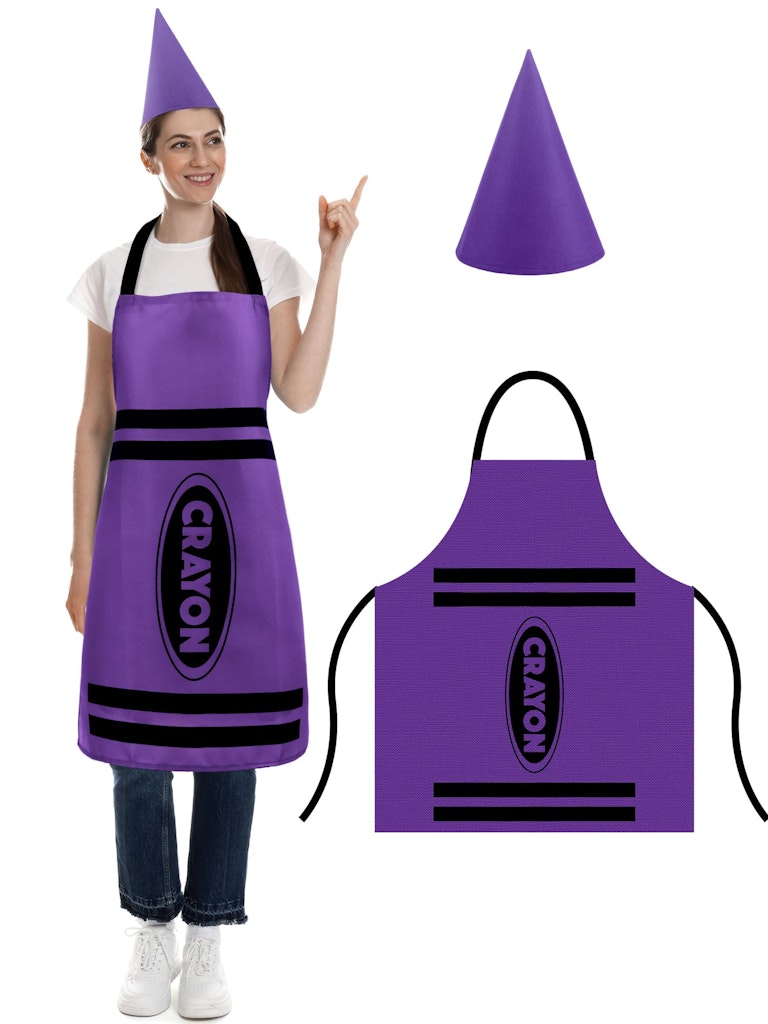 Adult Teenyyou Crayon Costume w/ Apron & Cone Hat: $9.99