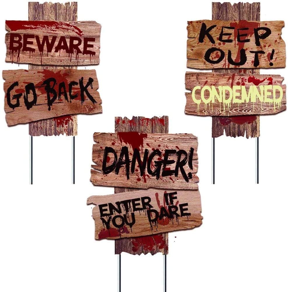 Liecho 15" x 12" Halloween Yard Signs Stakes 3-Pack: $10