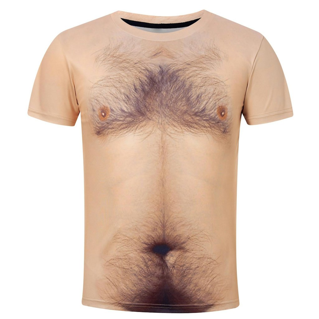 Fanient Men's 3D Hairy Chest Print Crewneck T-Shirt: $8.59 Fanient Men's 3D Hairy Chest Print Crewneck T-Shirt: $8.59