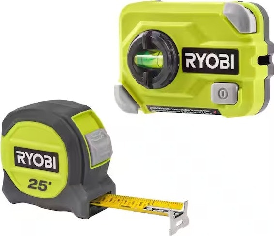 Ryobi Multi Surface Laser Level w/ 25-ft. Compact Tape Measure: $30