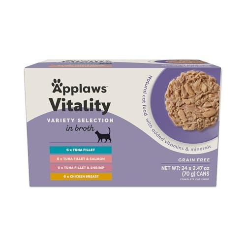 Applaws Vitality 4-Flavor Wet Cat Food 24-Pack 2.47oz Cans: $43.50 Applaws Vitality 4-Flavor Wet Cat Food 24-Pack 2.47oz Cans: $43.50