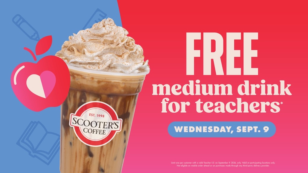 Medium Drink for Teachers at Scooter's Coffee: Free Medium Drink for Teachers at Scooter's Coffee: Free