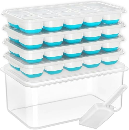 Doqaus Ice Cube Tray 4-Pack w/ Bin and Lid: $12.99