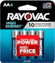 Rayovac High Energy AA Batteries 4 Pack for $3 + free shipping