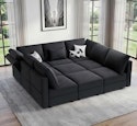Vesgantti 92" 9-Seat Modular Sectional Sleeper Sofa with Storage for $500 + free shipping