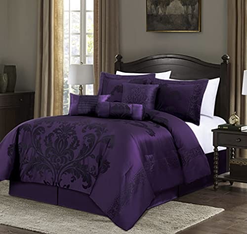 Chezmoi Collection 7-Piece Floral Jacquard Comforter Set: $67.52