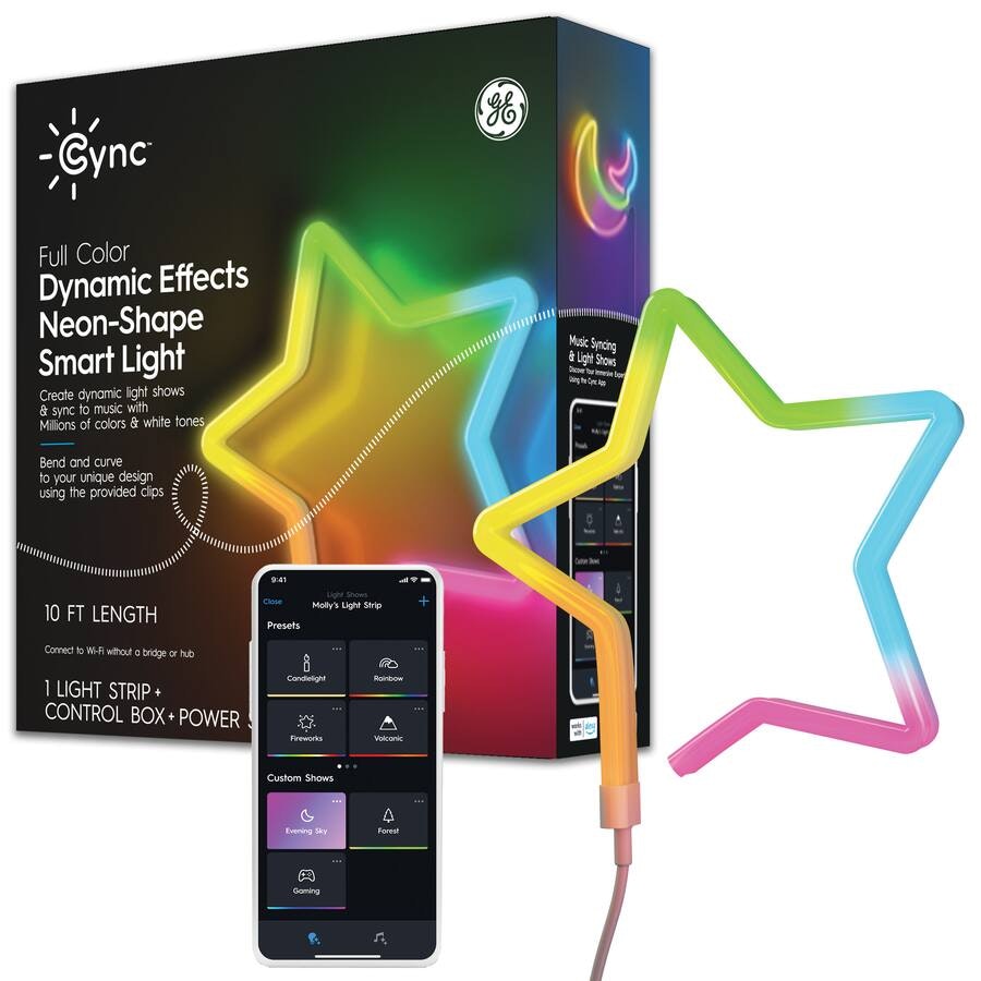 Cync 10' Dynamic Effects Smart LED Neon Shape Light, Color Changing, Full Color: $19