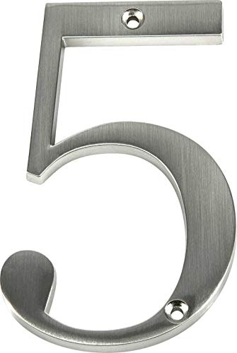 Distinctions by Hillman 4-Inch Brushed Nickel Flush-Mount House Number 5: $4