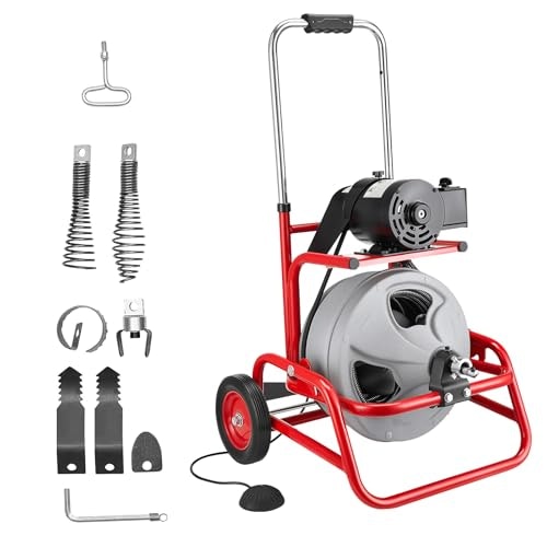 Vevor 75-Foot x 3/8" Drain Cleaner Machine: $204.02