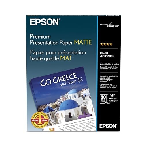 Epson 11" x 14" Borderless Matte Bright White Paper: $15.94 Epson 11" x 14" Borderless Matte Bright White Paper: $15.94