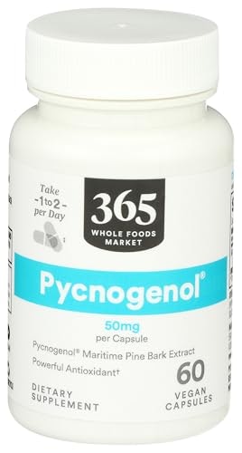 365 by Whole Foods Market Pycnogenol Maritime Pine Bark Extract 50mg 60-Count Capsules: $31.25 365 by Whole Foods Market Pycnogenol Maritime Pine Bark Extract 50mg 60-Count Capsules: $31.25