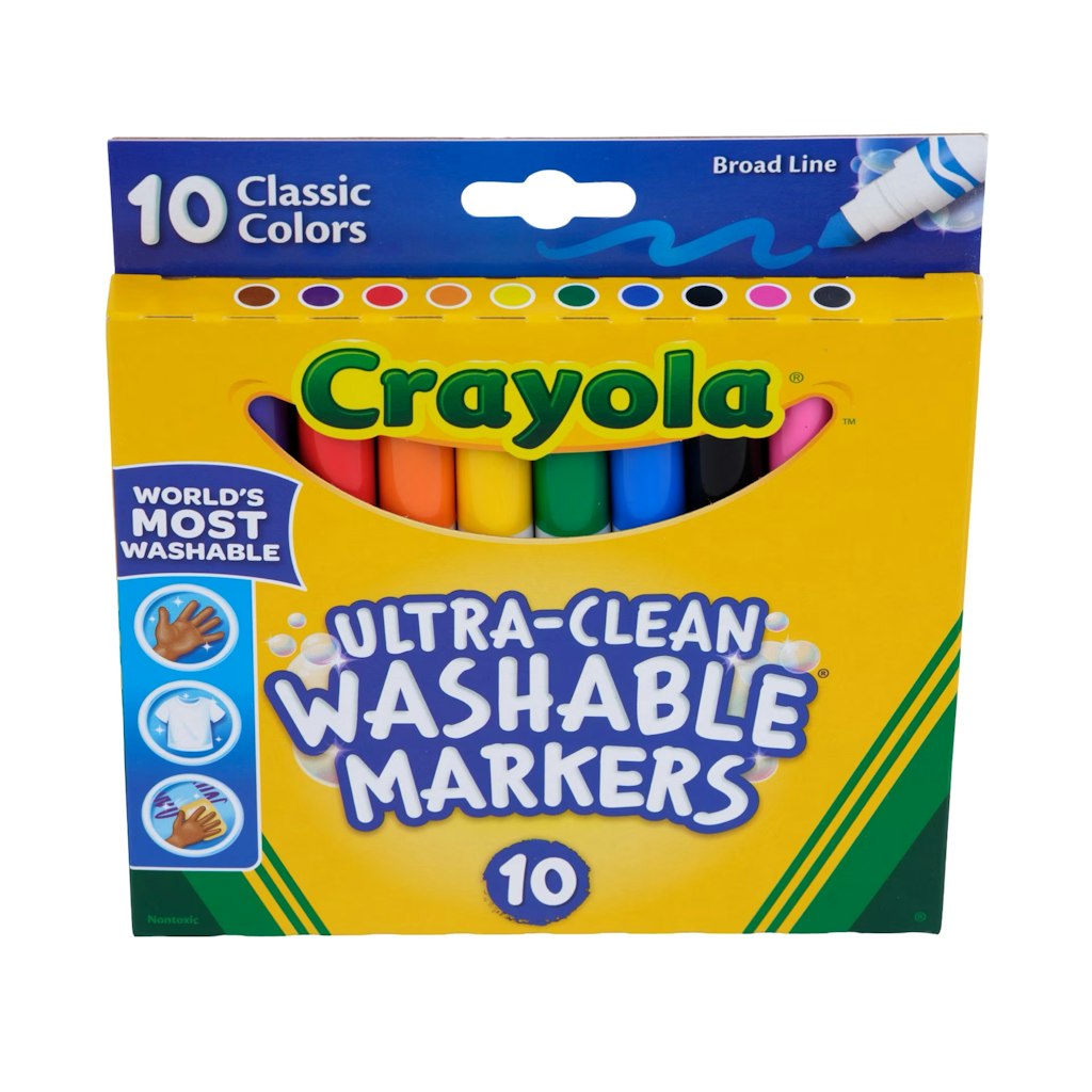 Crayola 10-Count Ultra-Clean Washable Broad Line Markers: $2.97