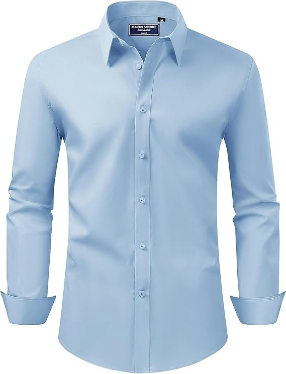 Alimens & Gentle Men's Regular Fit Stretch Dress Shirt: $15