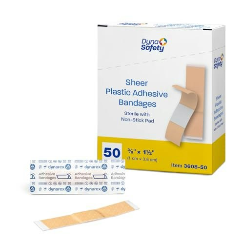 Dynarex 3/8" x 1 1/2" Sheer Adhesive Bandages 50-Count Box: $1.94 Dynarex 3/8" x 1 1/2" Sheer Adhesive Bandages 50-Count Box: $1.94
