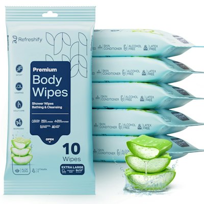 60-Count XL Rinse-Free Shower Wipes for $11 w/ Subscribe & Save + free shipping w/ Prime