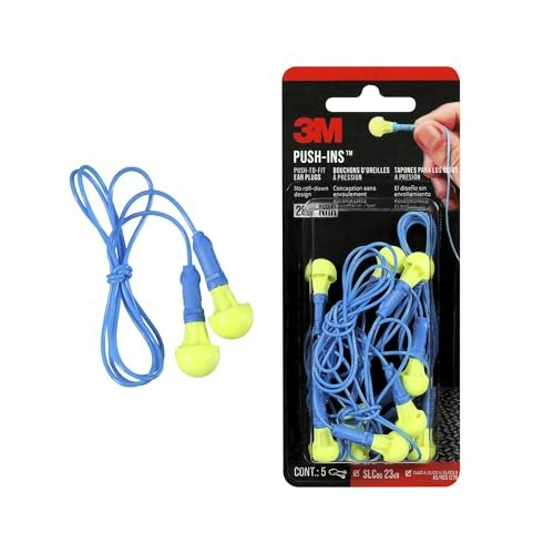 3M Push-Ins Corded Earplugs 5-Pack: $7.49