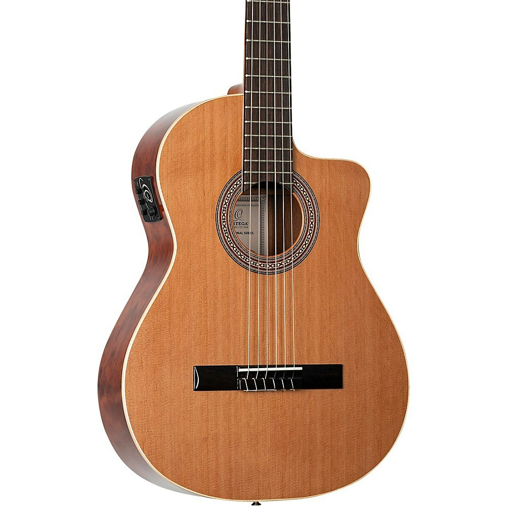 Ortega Traditional Series Thinline Acoustic-Electric Classical Guitar: $600