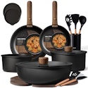 CAROTE 21-Piece Non-Stick Pots & Pans Set w/ Detachable Handles for $60 + free shipping