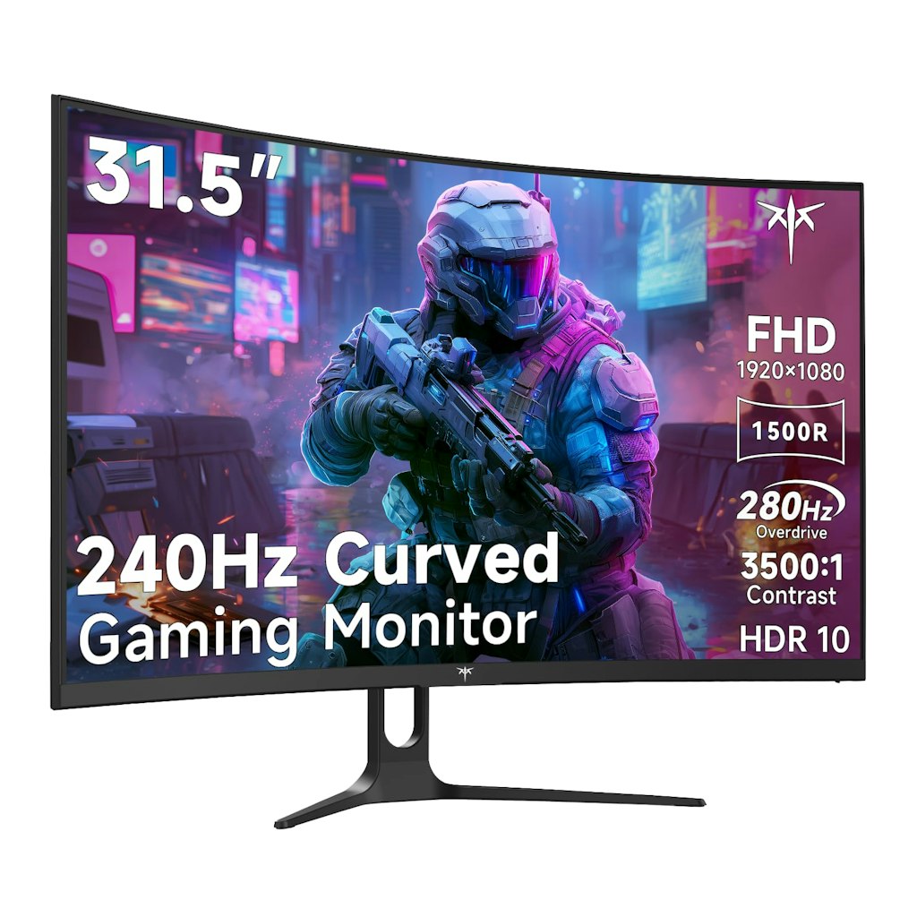 KTC H32C5 31.5" 1080p HDR LCD Curved Gaming Monitor: $180