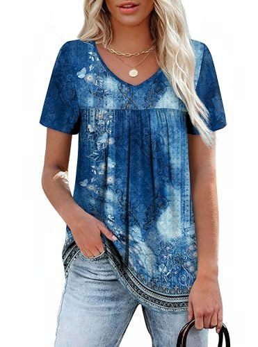 Women's Short Sleeve V-Neck Blouse: $16.99 Women's Short Sleeve V-Neck Blouse: $16.99