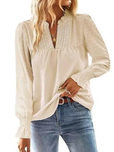 Falechay Women's V-Neck Boho Casual Top: $25.48 Falechay Women's V-Neck Boho Casual Top: $25.48
