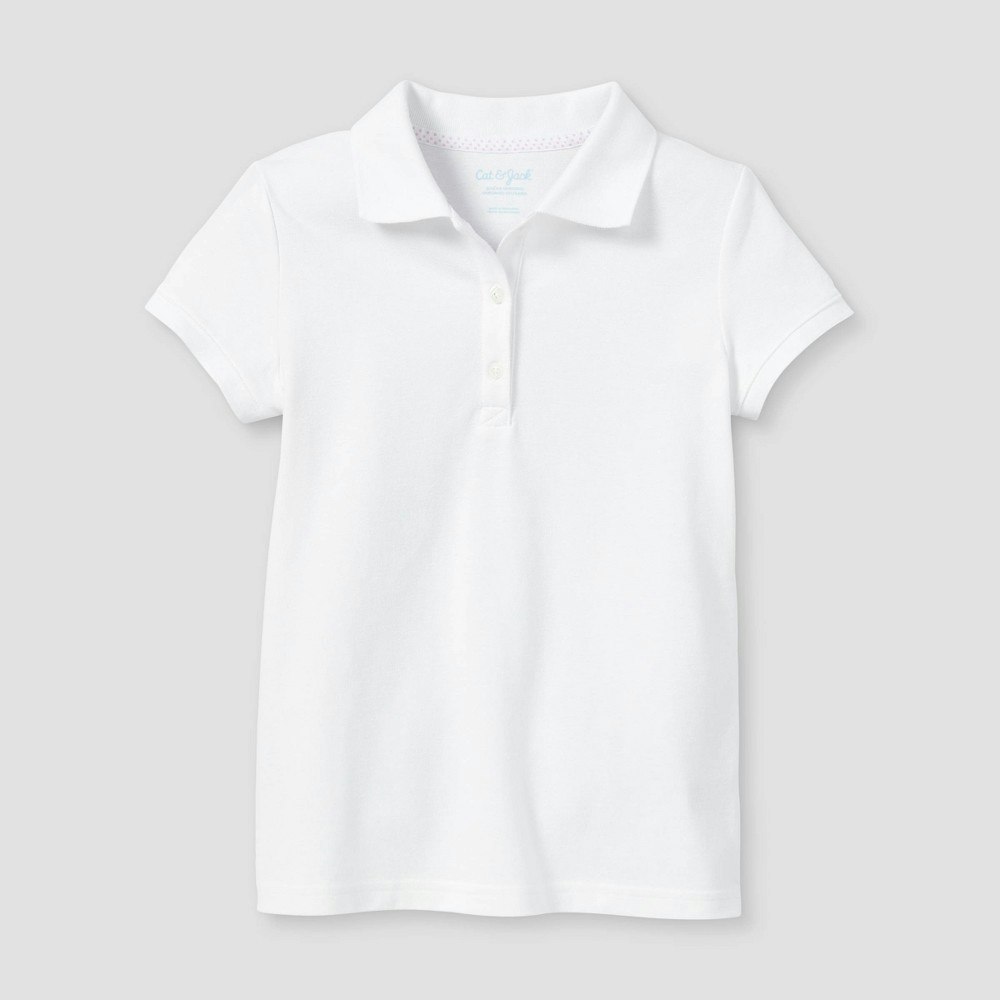 Cat & Jack Girls' Short Sleeve Pique Uniform Polo Shirt: $9 Cat & Jack Girls' Short Sleeve Pique Uniform Polo Shirt: $9
