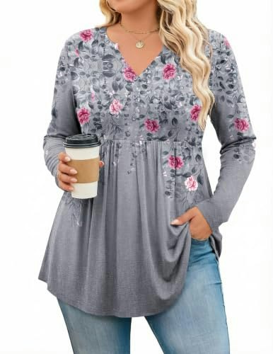 In'voland Women's V-Neck Long Sleeve Tunic Top: $9.49 In'voland Women's V-Neck Long Sleeve Tunic Top: $9.49