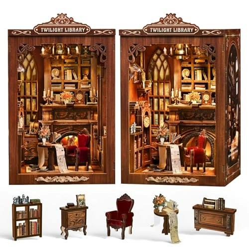Kubelyx Twilight Library Book Nook 3D Wooden Puzzle Kit: $19.99 Kubelyx Twilight Library Book Nook 3D Wooden Puzzle Kit: $19.99