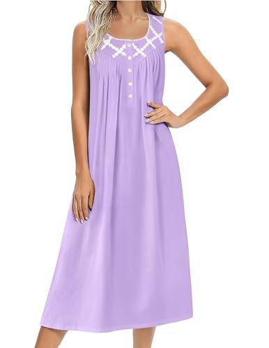 Ekouaer Cotton Sleeveless Nightgown: $19.97 Ekouaer Cotton Sleeveless Nightgown: $19.97