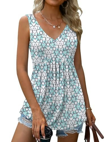 Tencede Women's V-Neck Flowy Tank Top: $9.99 Tencede Women's V-Neck Flowy Tank Top: $9.99