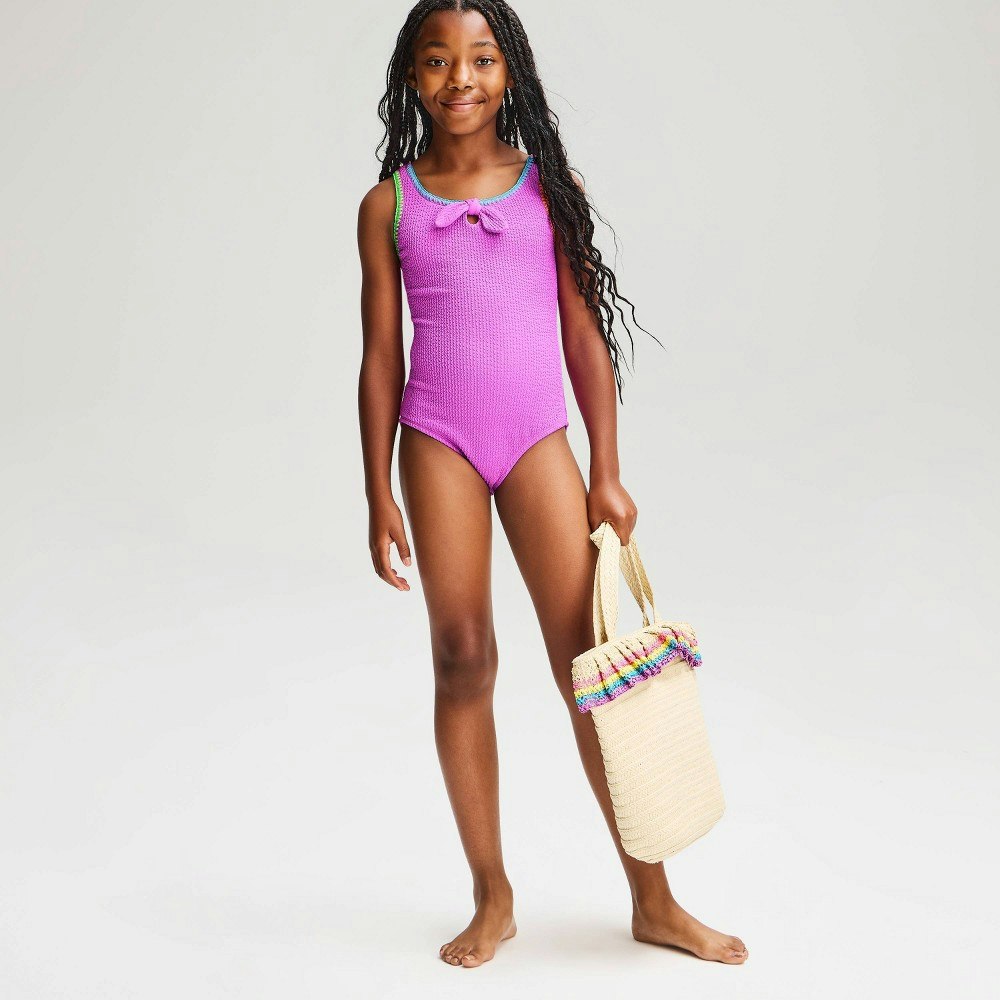 Cat & Jack Girls' Crinkle One-Piece Swimsuit: $20 Cat & Jack Girls' Crinkle One-Piece Swimsuit: $20
