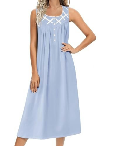 Ekouaer Cotton Sleeveless Nightgown: $19.98 Ekouaer Cotton Sleeveless Nightgown: $19.98
