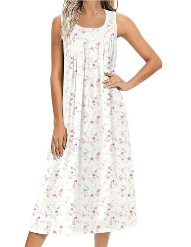 Ekouaer Cotton Sleeveless Nightgown: $19.97 Ekouaer Cotton Sleeveless Nightgown: $19.97