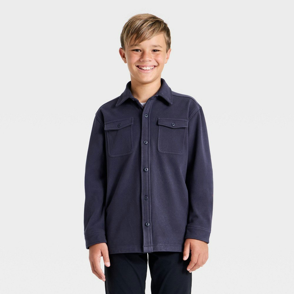 All in Motion Boys' Long Sleeve Collared Shacket: $20 All in Motion Boys' Long Sleeve Collared Shacket: $20