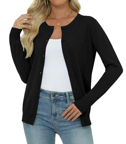 Yincro Women's Crew Neck Knit Cardigan Sweater: $12.58 Yincro Women's Crew Neck Knit Cardigan Sweater: $12.58