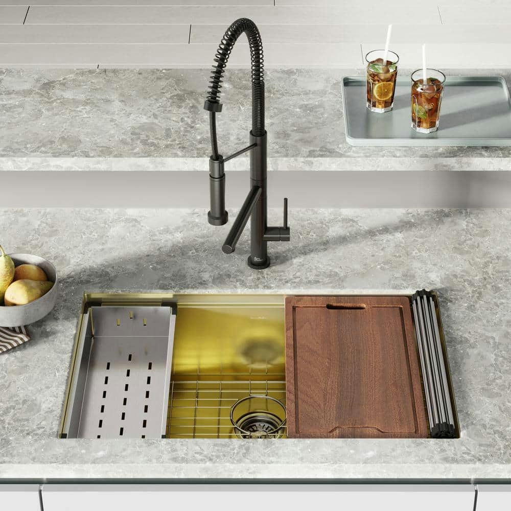 Tourner 32-inch Stainless Steel Single Bowl Undermount Workstation Kitchen Sink: $415.43 Tourner 32-inch Stainless Steel Single Bowl Undermount Workstation Kitchen Sink: $415.43