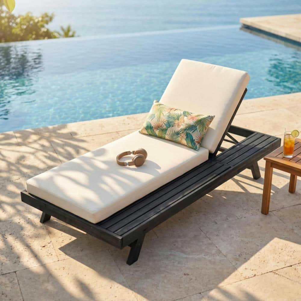 Acacia Wood Chaise Lounge Chair: $432.74 Acacia Wood Chaise Lounge Chair: $432.74