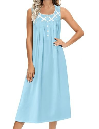 Ekouaer Cotton Sleeveless Nightgown: $19.97 Ekouaer Cotton Sleeveless Nightgown: $19.97